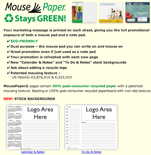 Mouse paper mouse pads are made with recycled paper 