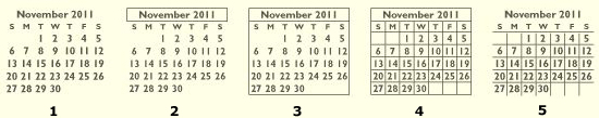 calendar styles