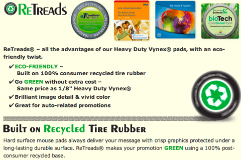 ReTreads Recycled Hard Top Mouse Pads